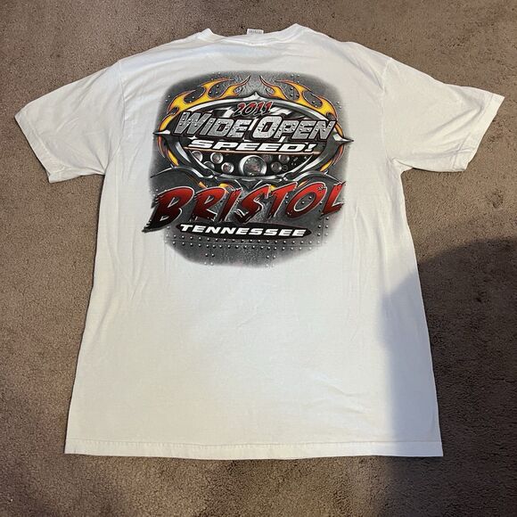 2011 Bristol Motor Speedway T-Shirt NASCAR Wide Open Speed Tennessee Race Tee L - Picture 1 of 5